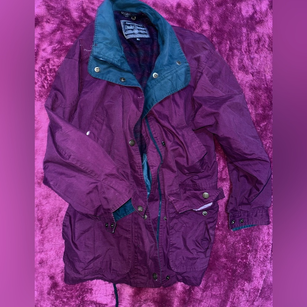 Classic Women's Deep Purple and Teal Utility Jacket